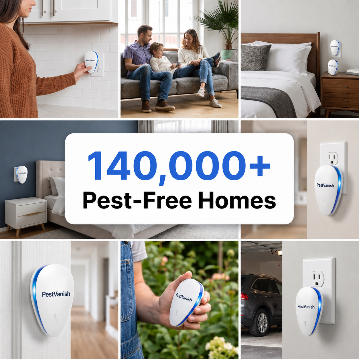 PestVanish Ultrasonic Pest Repeller - Banish 14+ Pests for Good