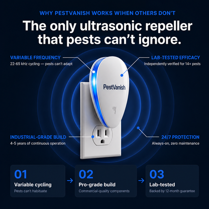 PestVanish Ultrasonic Pest Repeller - Banish 14+ Pests for Good